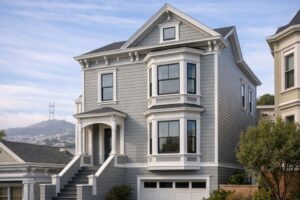 Best Exteriors provides residential siding contractors in San Francisco, CA, delivering full home siding replacement with durable fiber cement materials. This image shows a San Francisco home with newly installed siding designed for long-term protection and clean curb appeal.